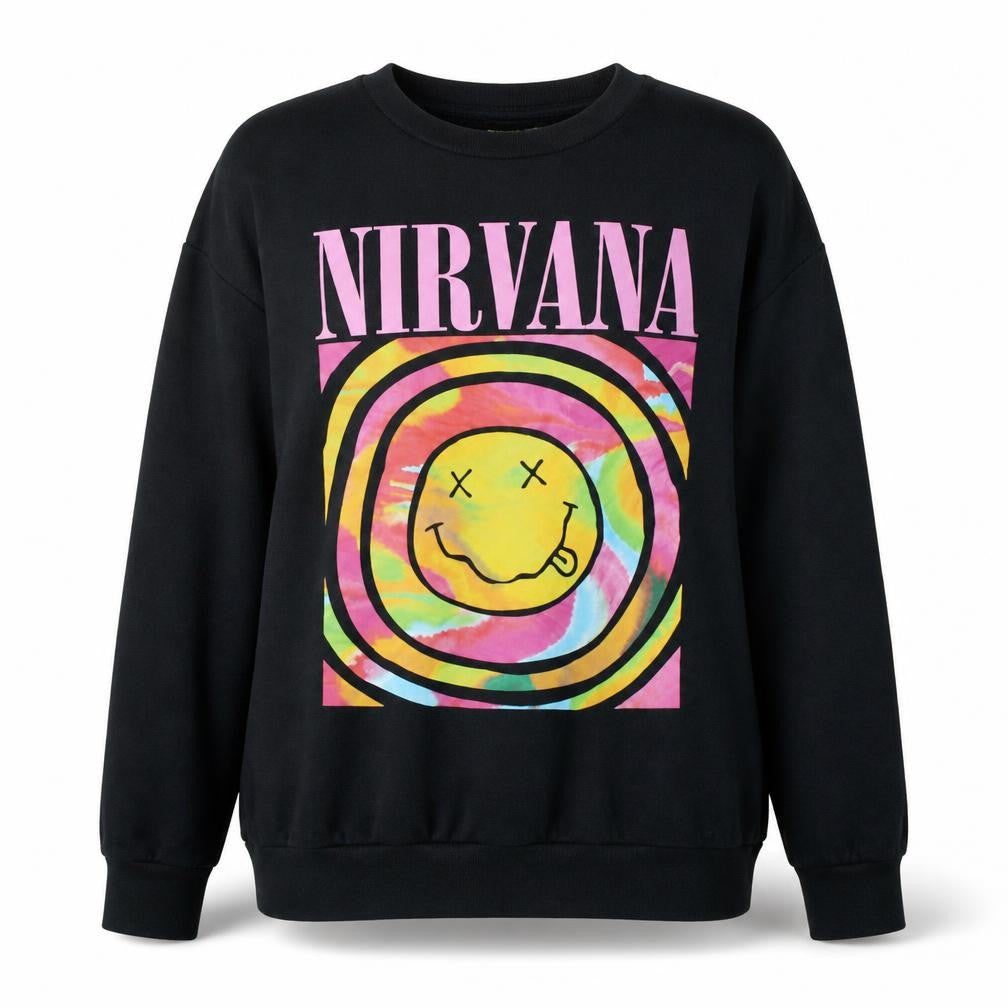 Womens UK Size XL Nirvana Black Pullover Sweatshirt