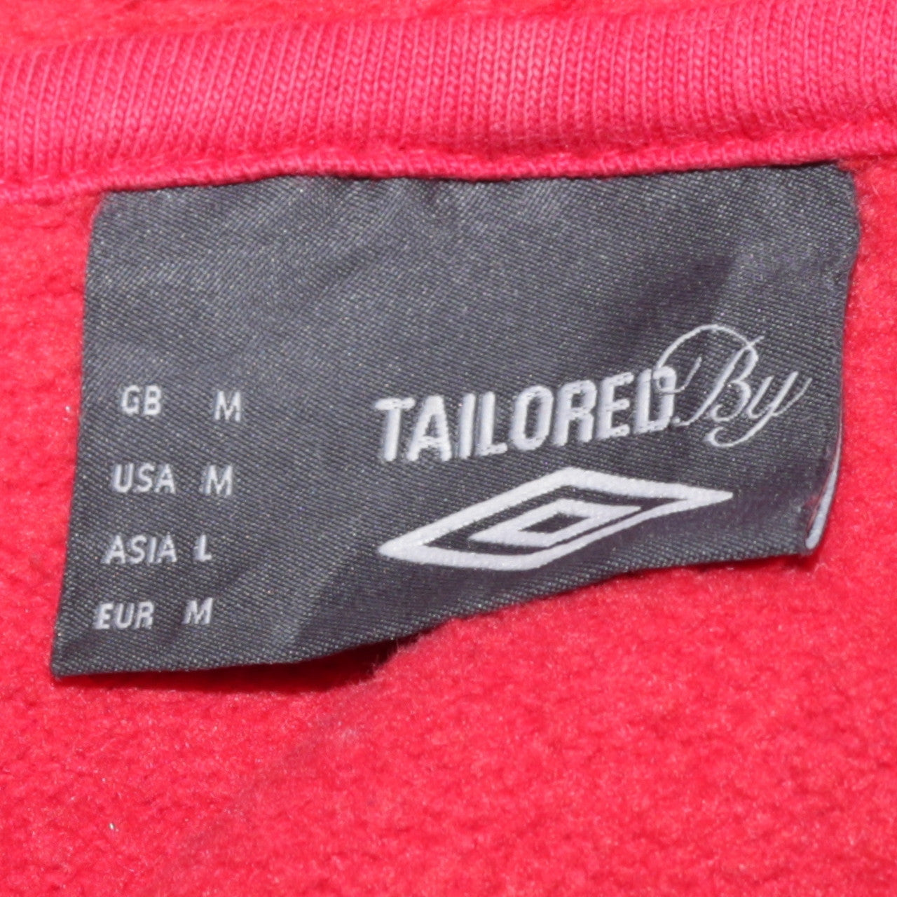 Mens UK Size M Umbro Red Full Zip Hoodie
