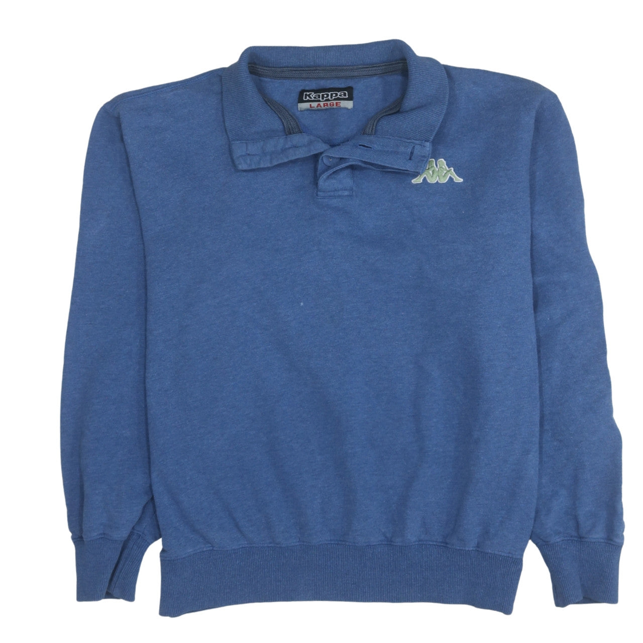 Mens UK Size L Kappa Blue Henley Sweatshirt