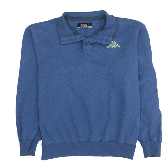 Mens UK Size L Kappa Blue Henley Sweatshirt