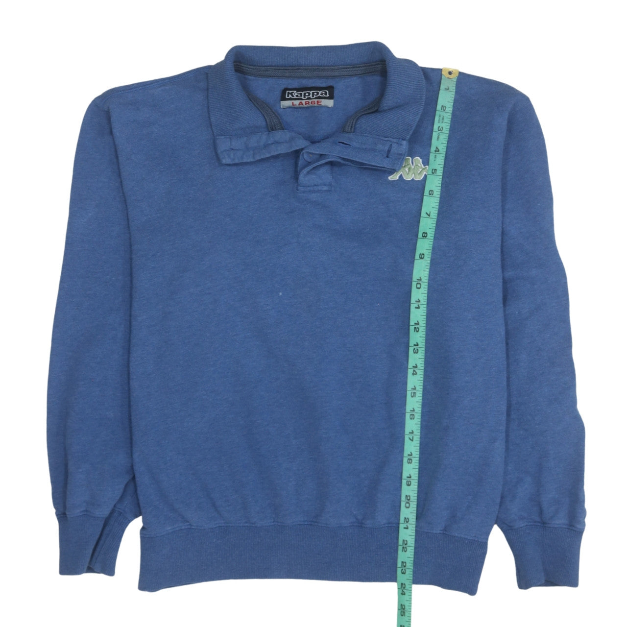 Mens UK Size L Kappa Blue Henley Sweatshirt
