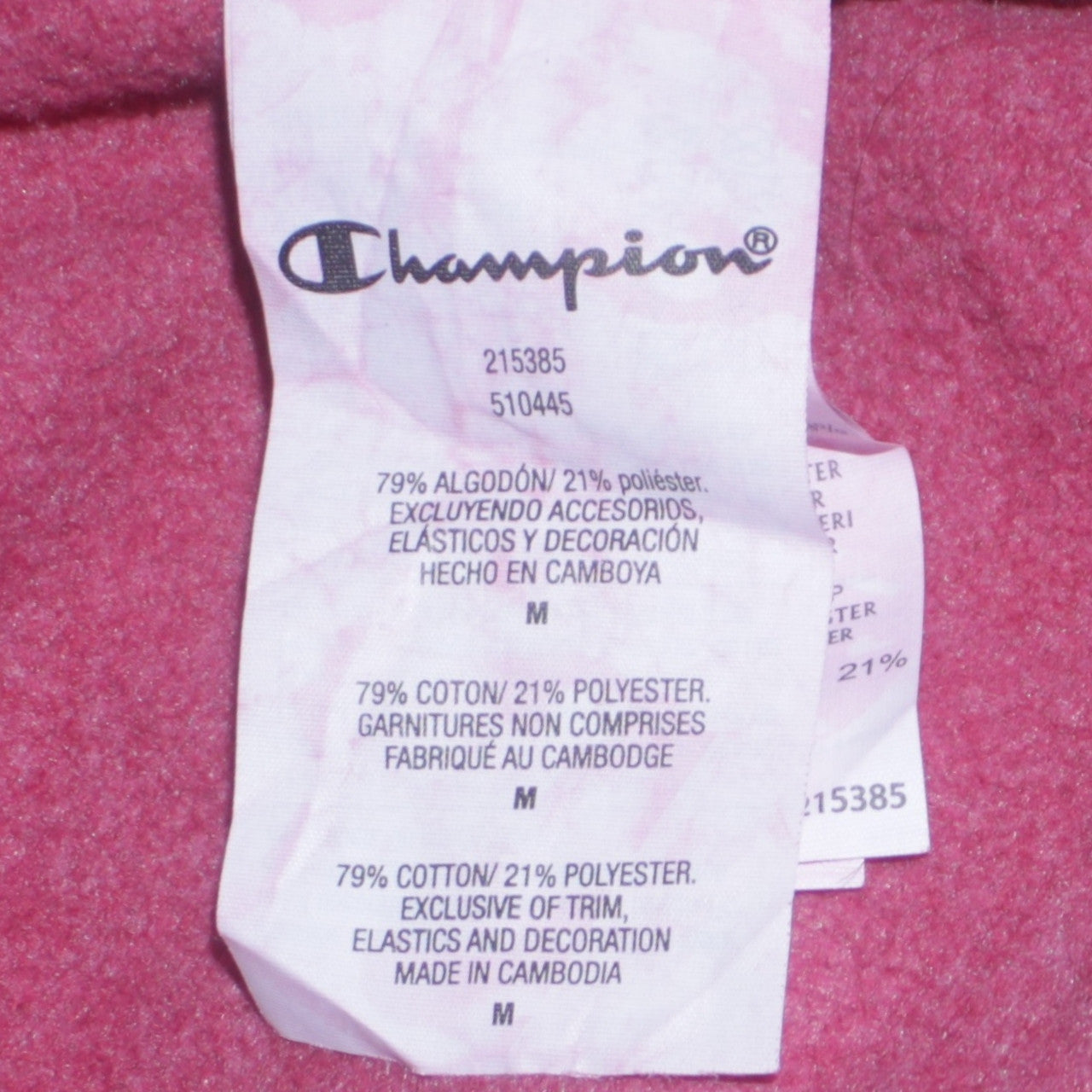 Mens UK Size M Champion Pink Pullover Hoodie
