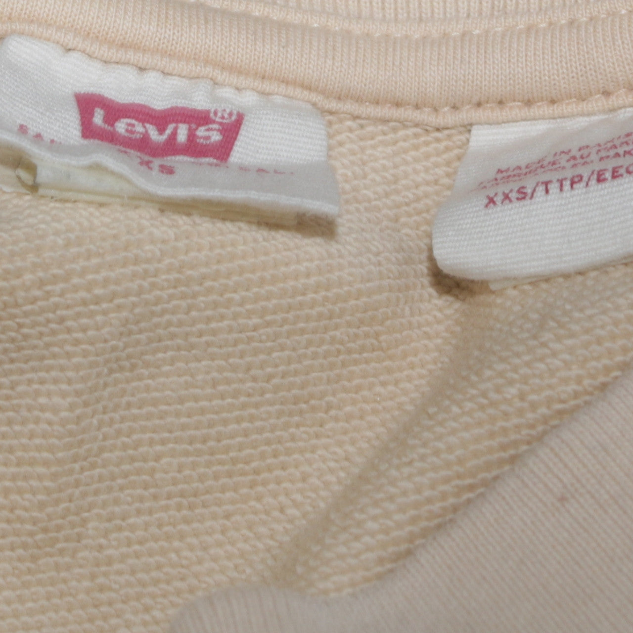 Womens UK Size 2XS Levi's Beige Pullover Sweatshirt