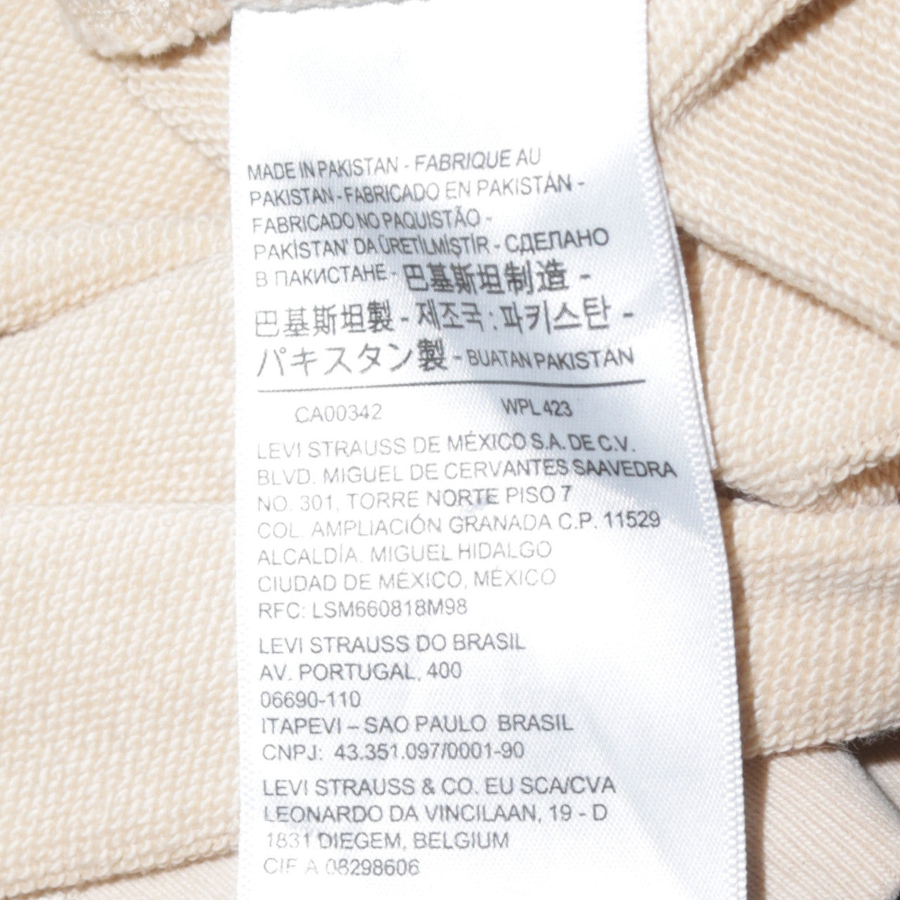 Womens UK Size 2XS Levi's Beige Pullover Sweatshirt