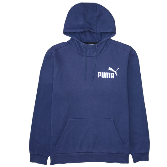 Mens UK Size L PUMA Blue Pullover Hoodie