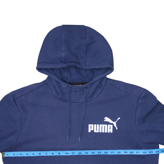 Mens UK Size L PUMA Blue Pullover Hoodie