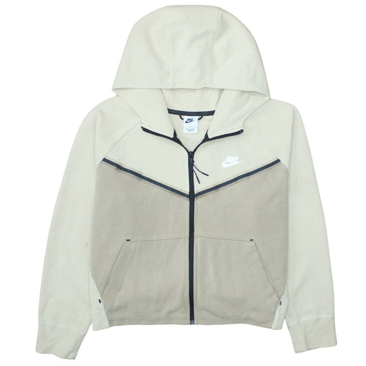 Womens UK Size L Nike Beige Full Zip Hoodie