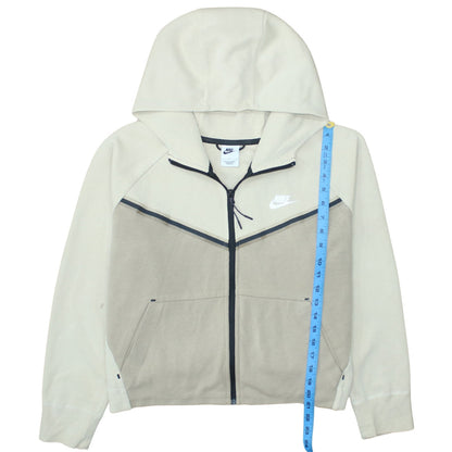 Womens UK Size L Nike Beige Full Zip Hoodie