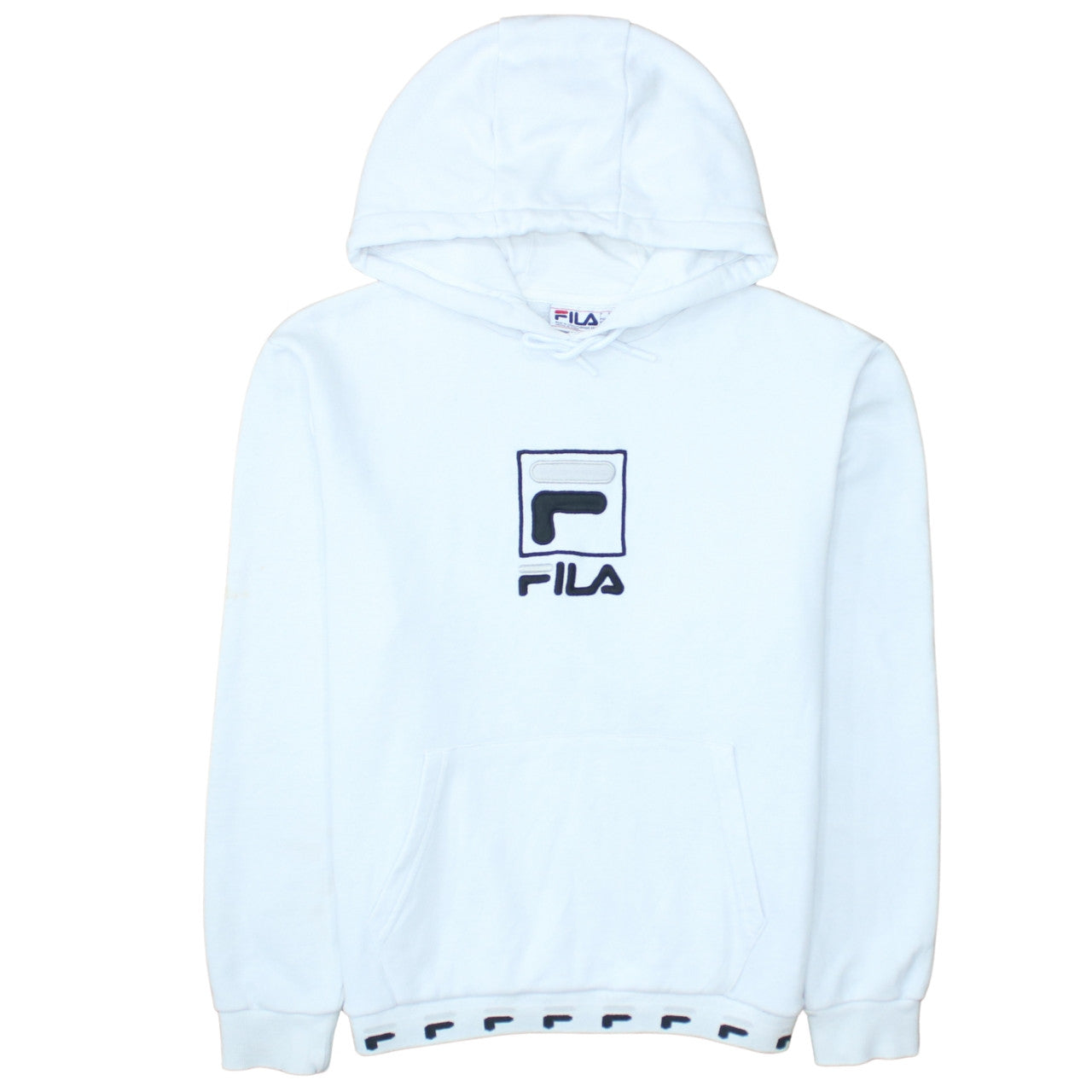 Mens UK Size M FILA White Pullover Hoodie