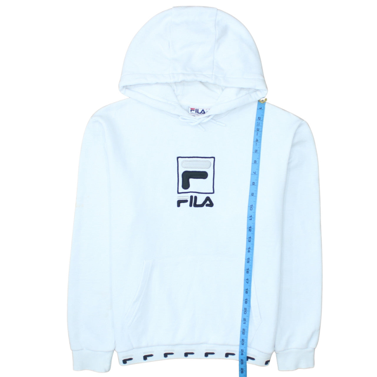 Mens UK Size M FILA White Pullover Hoodie