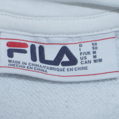 Mens UK Size M FILA White Pullover Hoodie