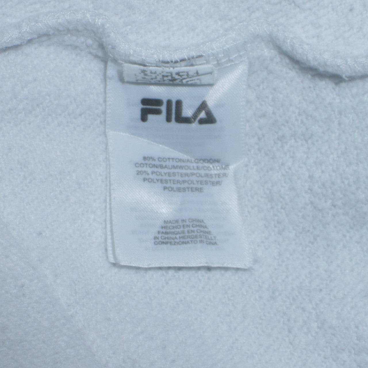 Mens UK Size M FILA White Pullover Hoodie