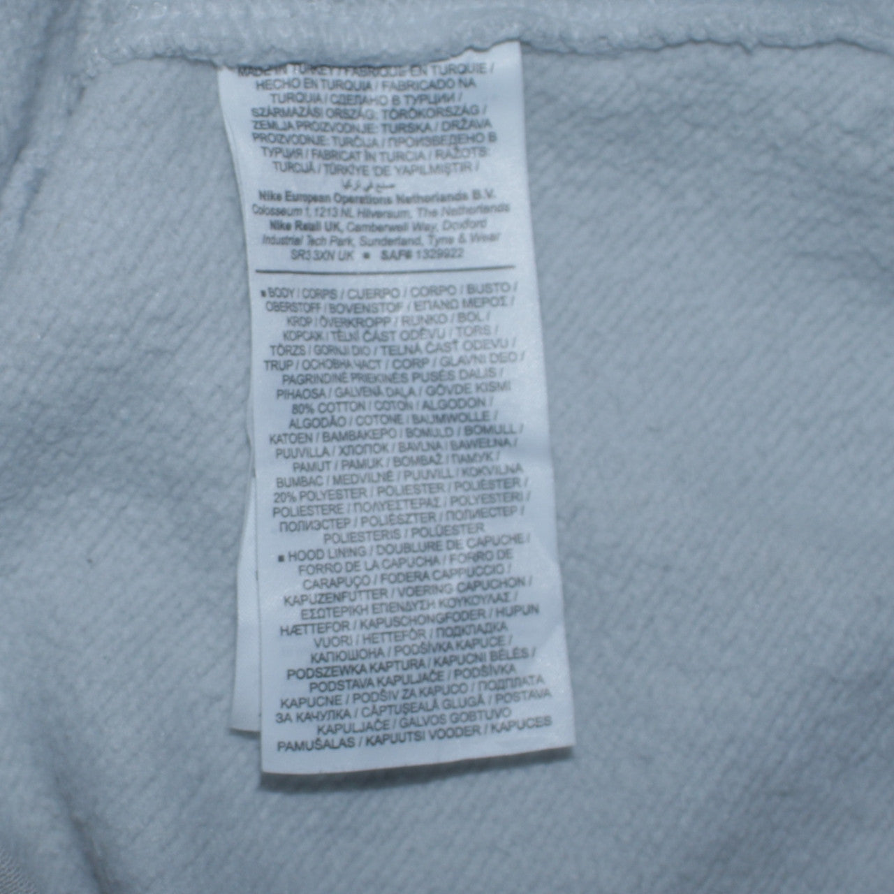 Mens UK Size S Nike White Pullover Hoodie
