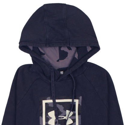Under Armour Men's Blue Pullover Hoodie L Logo Camouflage Sportswear
