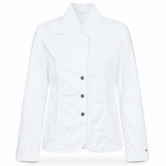 Tommy Hilfiger Women White Cotton Blend Blazer Jacket M