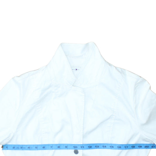 Tommy Hilfiger Women White Cotton Blend Blazer Jacket M