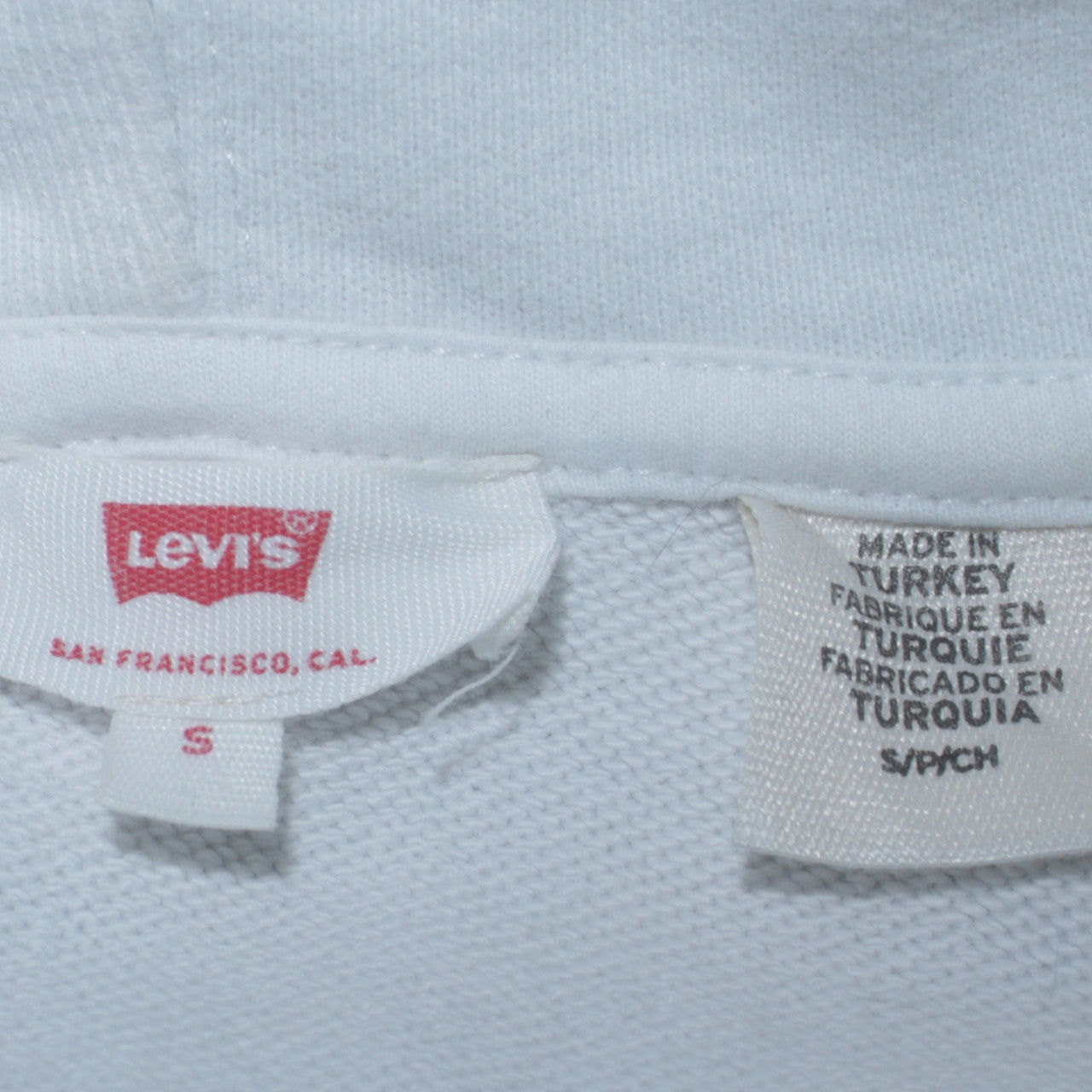 Mens UK Size S Levi's White Pullover Hoodie