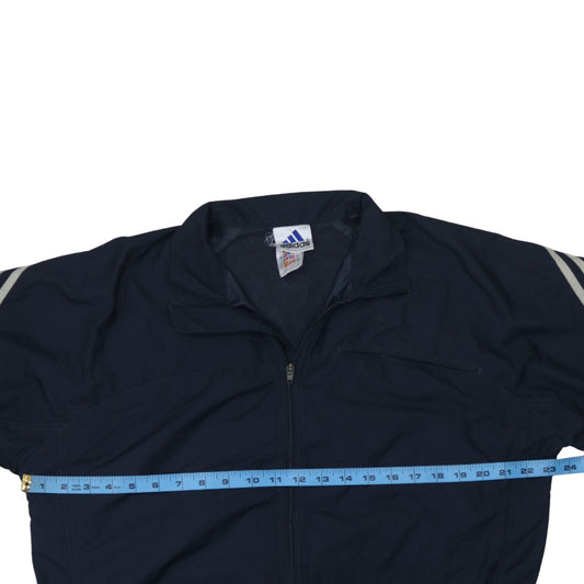 Adidas Men's Blue Track Jacket L Full Zip Lightweight Sportswear