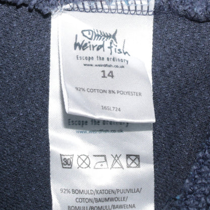 Womens UK Size 14 Weird Fish Blue Full Zip Sweatshirt