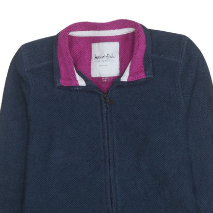 Womens UK Size 14 Weird Fish Blue Full Zip Sweatshirt
