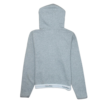 Calvin Klein Women’s Grey Full Zip Hoodie L Soft Cotton Blend