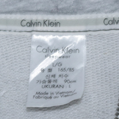 Calvin Klein Women’s Grey Full Zip Hoodie L Soft Cotton Blend