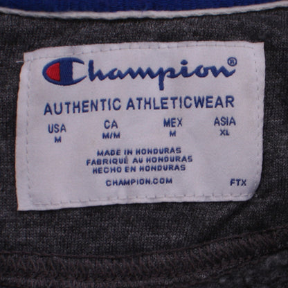 Champion Men's Grey Pullover Hoodie M Logo Athletic Sweatshirt