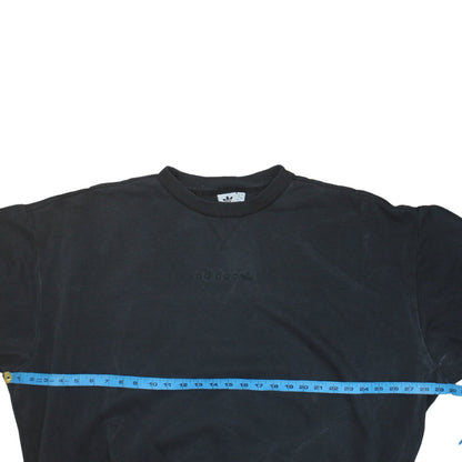 Adidas Women Black Crew Neck Pullover Sweatshirt Size 12