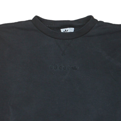 Adidas Women Black Crew Neck Pullover Sweatshirt Size 12
