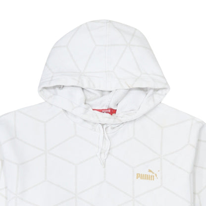 Puma Men's White Geometric Pullover Hoodie Size L