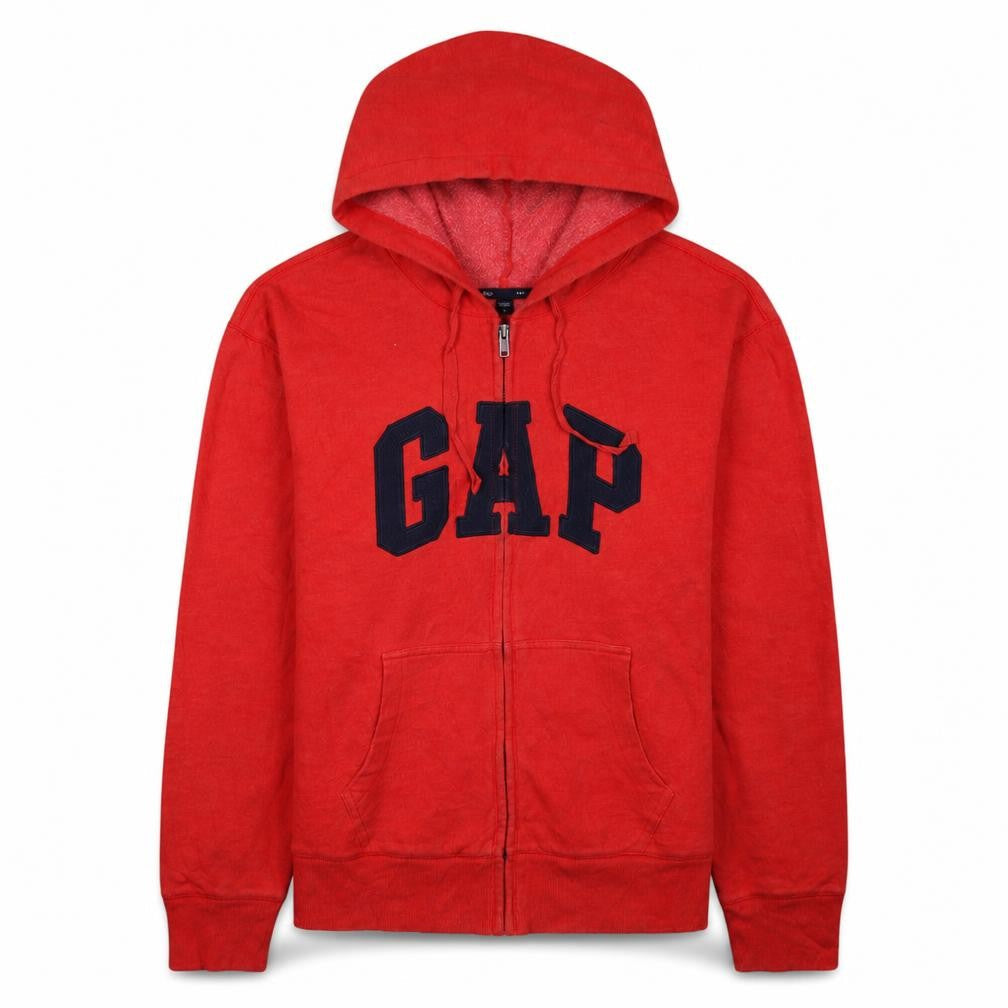 Mens UK Size L Gap Red Full Zip Hoodie