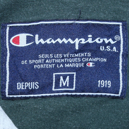 Champion Men's Beige Pullover Hoodie M Regular Fit Fleece Logo