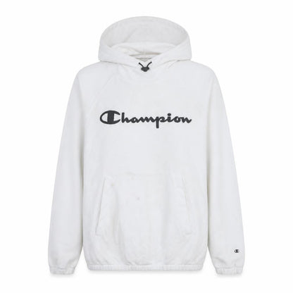 Champion Women White Medium Pullover Hoodie with Logo Print