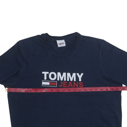 Tommy Jeans Mens Navy Long Sleeve Crew Neck Cotton T-Shirt L
