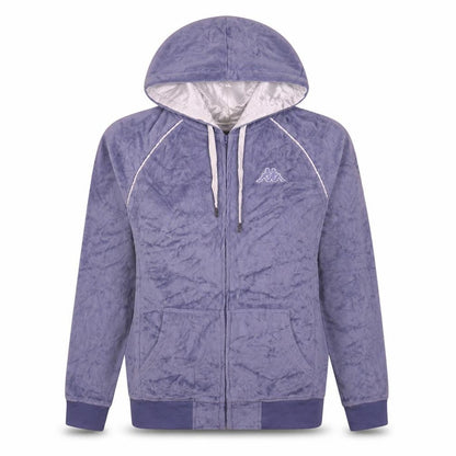 Kappa Girls Blue Full Zip Velour Hoodie XL Sequin Logo Hooded Top