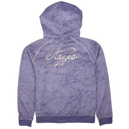 Kappa Girls Blue Full Zip Velour Hoodie XL Sequin Logo Hooded Top