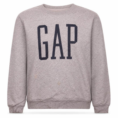 Gap Womens Grey Logo Crew Neck Pullover Sweatshirt Size L