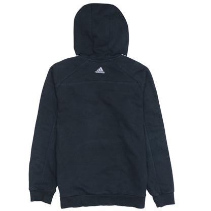 Adidas Boys Black Pullover Hoodie Size 11-12 Years Logo Striped Design