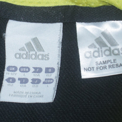Adidas Boys Black Pullover Hoodie Size 11-12 Years Logo Striped Design