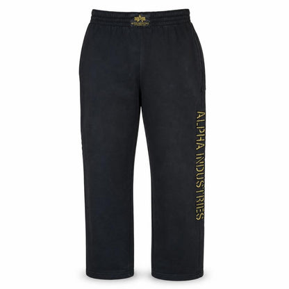 Alpha Industries Men's Black Sweatpants Medium Logo Fleece Trousers