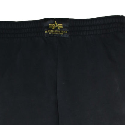 Alpha Industries Men's Black Sweatpants Medium Logo Fleece Trousers