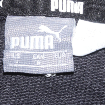Puma Women's Black Pullover Hoodie L Logo Print Casual Sweatshirt