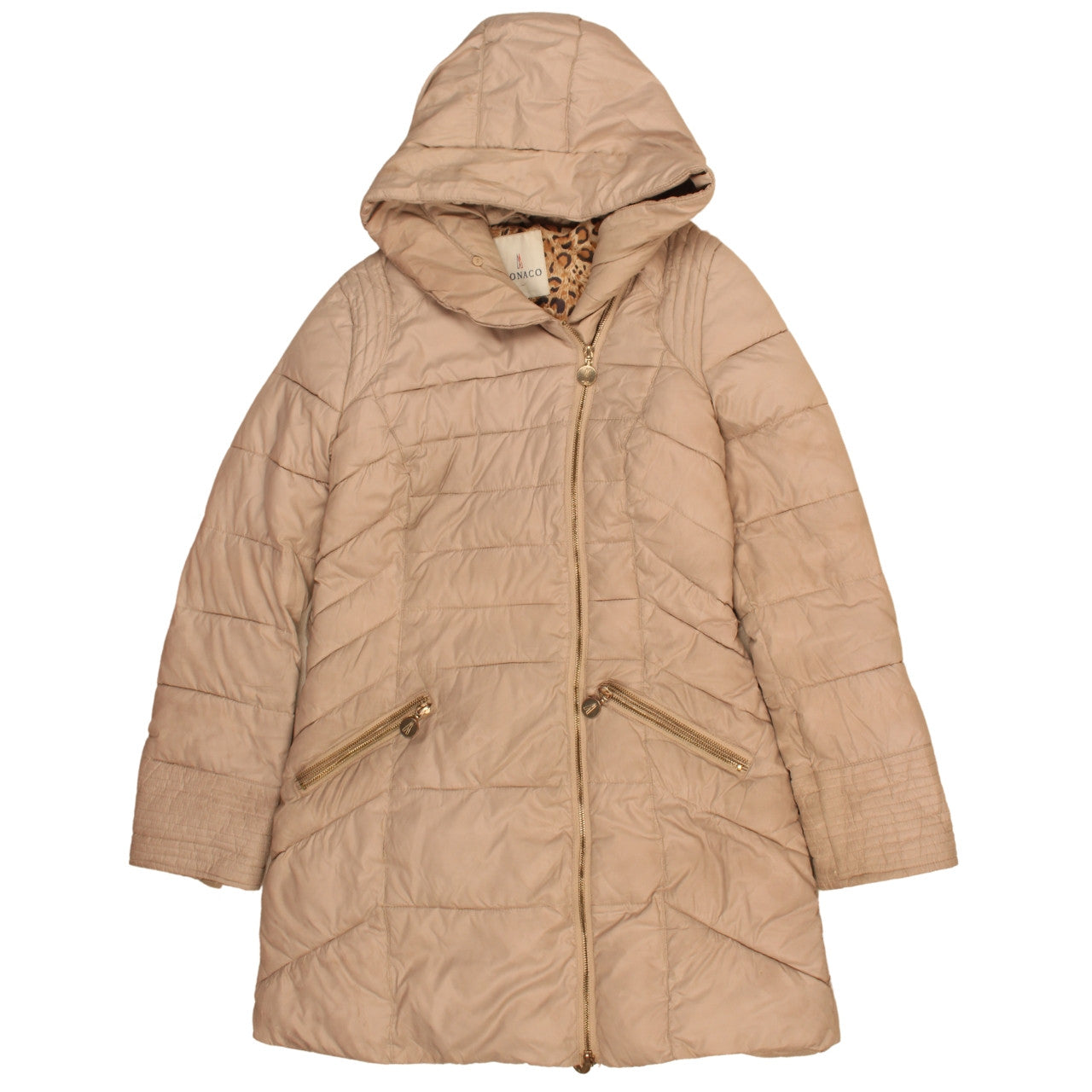 Womens UK Size L Monaco Beige Puffer Jacket