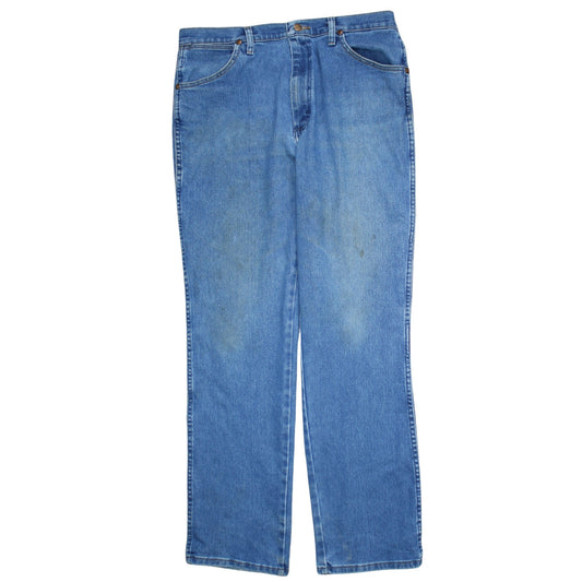 Mens UK Size L Wrangler Regular Fit Straight Blue Jeans