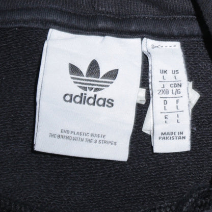 Adidas Men’s Black Pullover Hoodie Size L Logo Fleece Sweatshirt