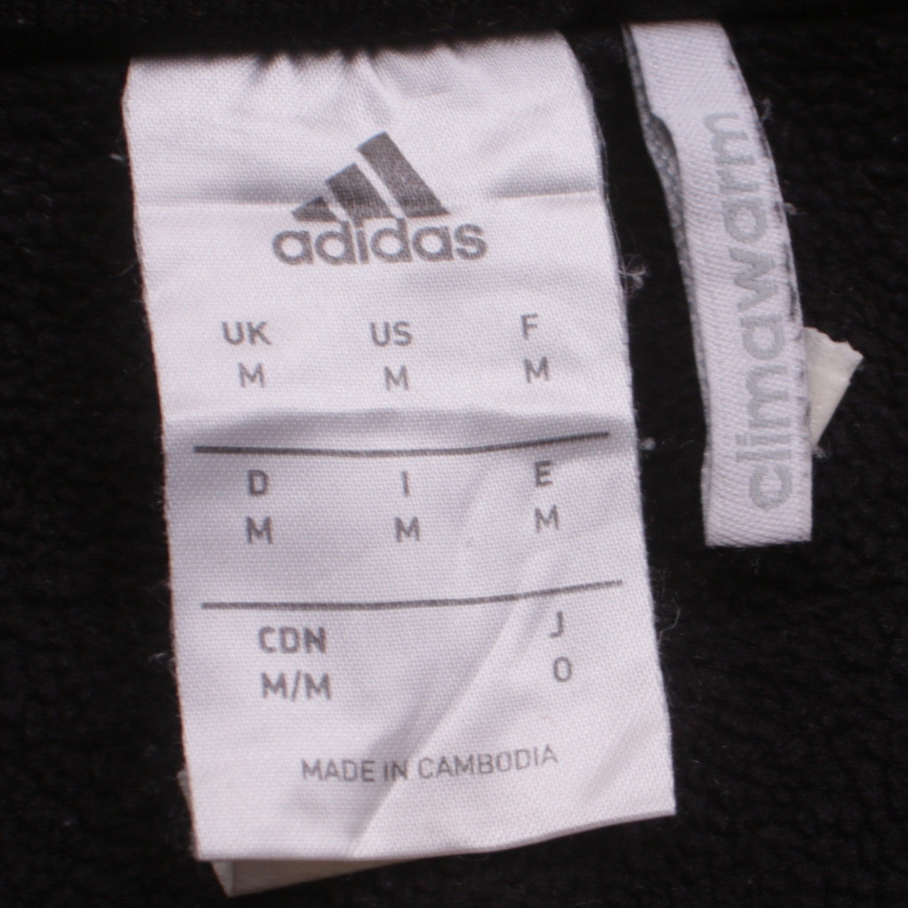 Mens UK Size M adidas Black 1/2 Zip Sweatshirt