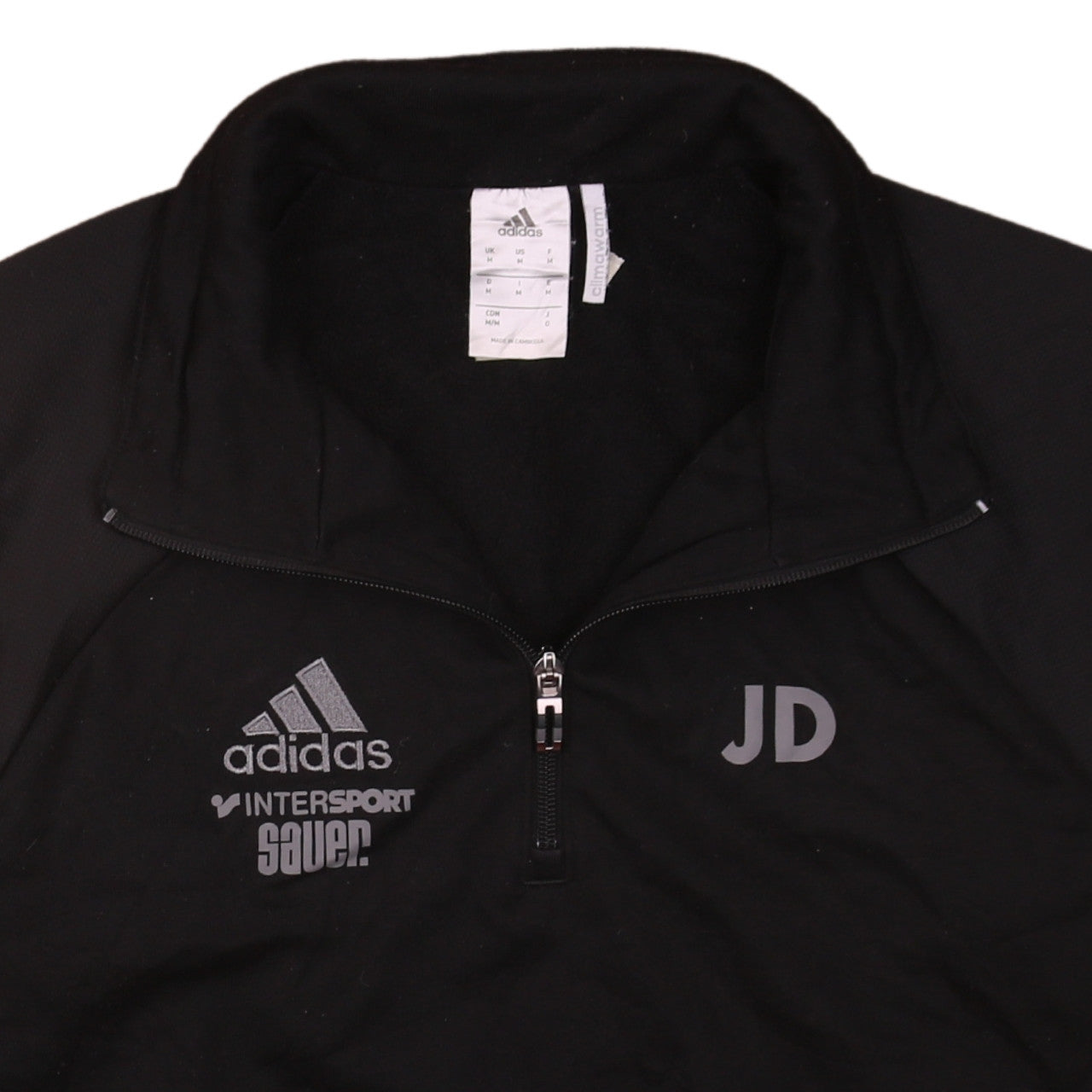 Mens UK Size M adidas Black 1/2 Zip Sweatshirt