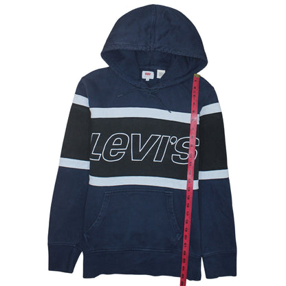 Levi's Men's Blue Pullover Hoodie Size S Graphic Logo Sweatshirt