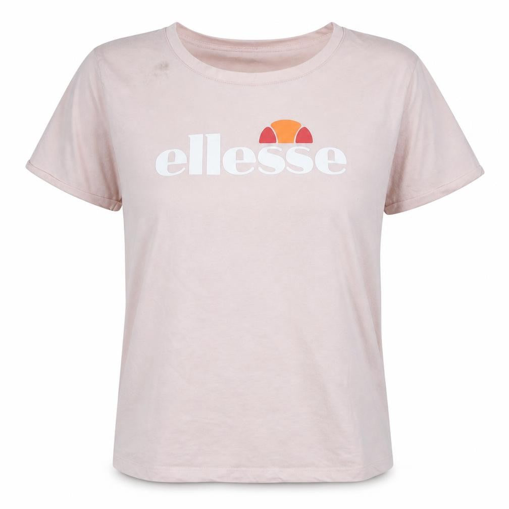 Ellesse Womens Pink Crew Neck Short Sleeve Cotton T-Shirt L