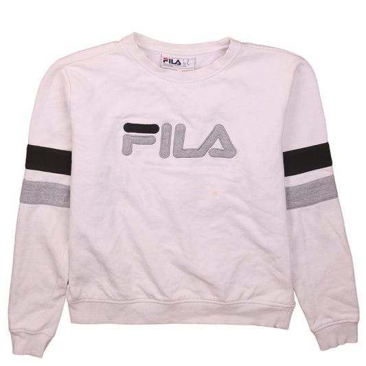 Womens UK Size M FILA White Pullover Sweatshirt